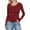 #0097-Red, variant on Ailaofu Womens Long Sleeve Stretch Crewneck Ribbed T-Shirt Slim Fit Casual Basic Tops