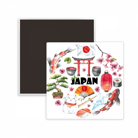

Japan Cute Japanese Style Watercolor Square Ceracs Fridge Magnet Keepsake Memento