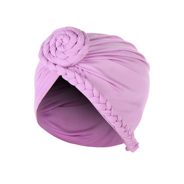 Mujeres trenzas sólidas India musulmán Ruffle Chemo sombrero Headwear Head Wraps turbantes Beanie Cap Headwraps Fridja nalpqowj27210