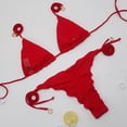 thumbnail image 4 of Wdgfv Women's Metallic String Thong Bikini Set Triangle Halter 2 Piece Brazilian Swimsuit, 4 of 6