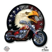 Eagle Chopper American Patriotic - 3" Vinyl Sticker - For Car Laptop I-Pad Phone Helmet Hard Hat - Waterproof Decal