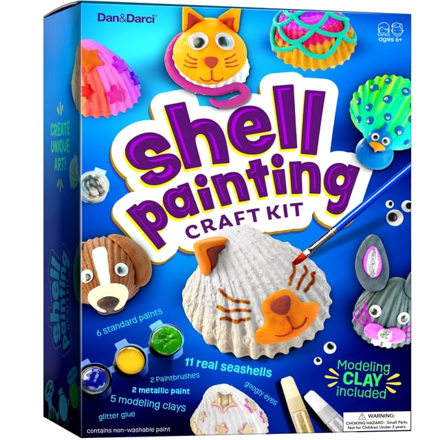 Kit de pintura de conchas marinas de Arts & Crafts Dan&Darci para niños de 8 a 12 años