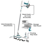 BLACK+DECKER Steam-Mop Multipurpose Steam Cleaning System with 7 Attachments + Storage Wall Mount, BHSM15FX10