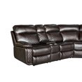 thumbnail image 4 of Infinity 3 Piece Transitional Faux Curved Living Room Reclining Sectional, Brown, 4 of 6