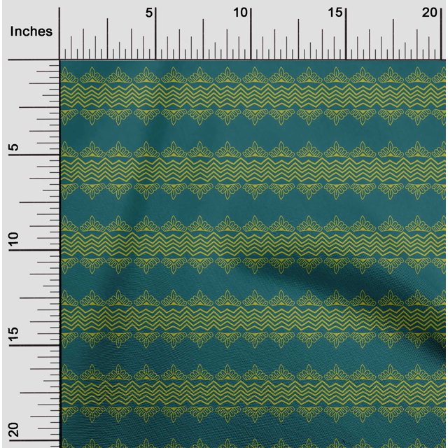 oneOone Viscose Jersey Fabric Floral & Chevron Block Print Sewing Fabric BTY 60 Inch Wide