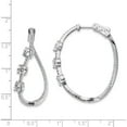 thumbnail image 4 of Sterling Silver Polished Curvy Round Cz In And Out Oval Hoop Earrings (36.39 X 30.87) Made Vietnam qe13027, 4 of 5