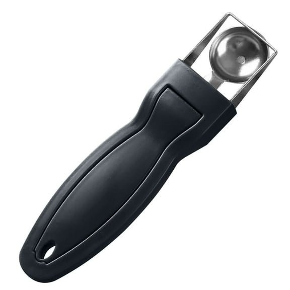 Basiess 2-In-1 Watermelon Cutter and Baller, Stainless Steel Fruit Scoop for Melon, Mango, Dragon Fruit, Creative Kitchen Gadget for Fun Fruit Eating (1Pcs) Black