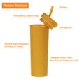 thumbnail image 3 of Vaso Flaco con Tapas y Pajitas Unique Bargains Naranja Claro 16Oz, 3 of 6