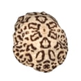 thumbnail image 4 of YFYANG Bonnet de Douche Double Imperméable pour Femmes, Motif Tacheté Vison Réutilisable pour Tous Types et Tailles de Cheveux, 4 of 6