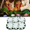 thumbnail image 2 of Under 10 Party Light-up Decoration 6 Pcs Decoration Floating with Lights Plastic Flower Plastic Flower Artificial Traditional Indian Decor for Puja Home Party Decoration, 2 of 9