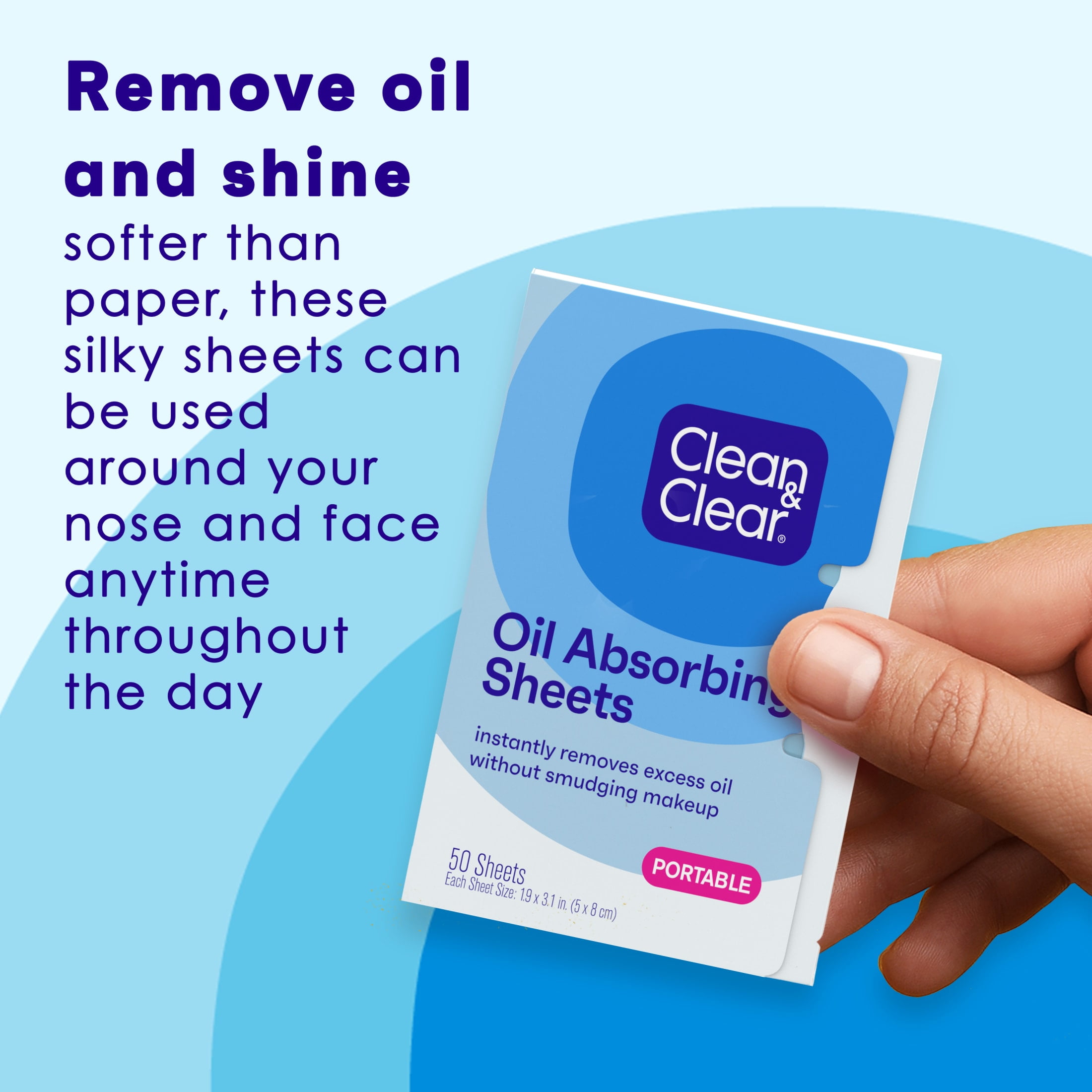 Clean & Clear Essentials Oil Absorbing Sheets for Oily Skin, 50 Count