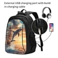 thumbnail image 2 of Easygdp Sailing Dancing Dolphin Mochila para Laptop de Viaje con Puerto USB, Mochila para Laptop con Puerto de Carga USB para Mujeres y Hombres, 2 of 7