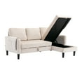 thumbnail image 5 of Resenkos L Shaped 4-Seat Sleeper Sectional Sofa Couch Pull-Out Bed and Storage Chaise Lounge, Beige, 5 of 14