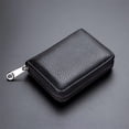 thumbnail image 2 of PULMCheerger Genuine Leather Credit Card Holder Wallet RFID Blocking Secure Card Case Zipper (Black), 2 of 6