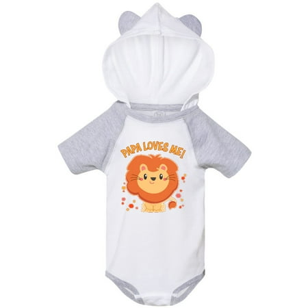 

Inktastic Papa Loves Me- cute lion Gift Baby Boy or Baby Girl Bodysuit