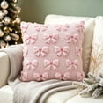 thumbnail image 4 of Yeciiwht Christmas Pillow Covers 18x18in，Knitted Bow Pillow Cases Decorative Throw Pillow Covers with Heart Accents for Home Christmas Decor, 4 of 6