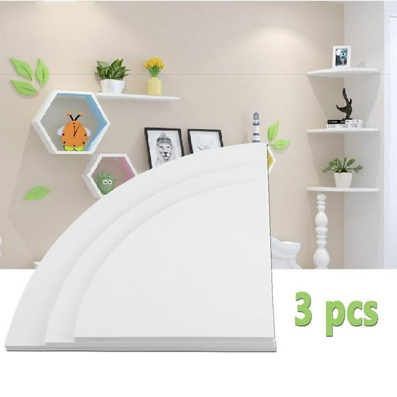Tbest PVC Floating Shelves, Set of 3, 7.28" x 7.48", White