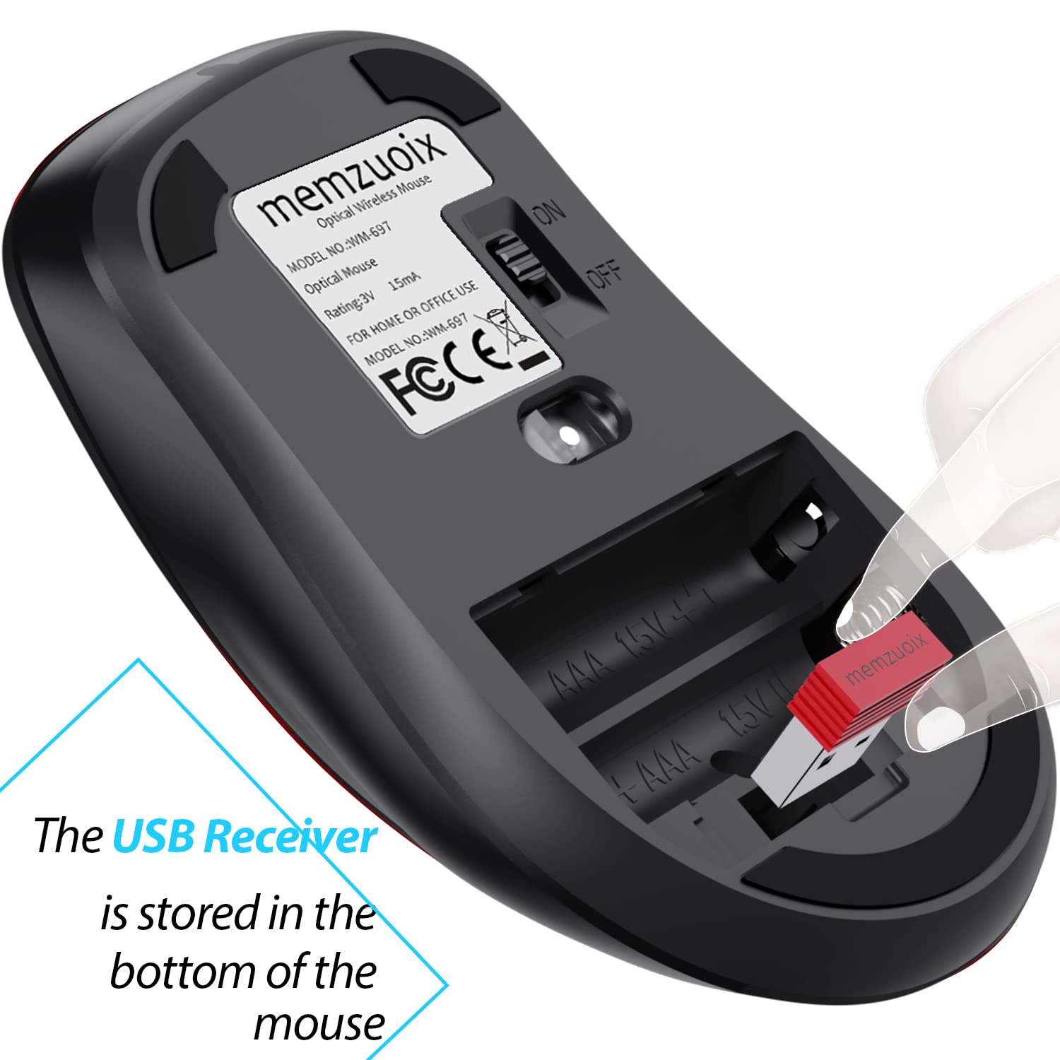 Memzuoix Wireless Mouse 1400 DPI 5-Button Ergonomic photo 5