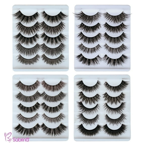 20 Pairs False Eyelashes Kit Volume Wispy Lashes Soft Lightweight Natural Look, Reusable Handmade Fluffy Lashes for Women Girls