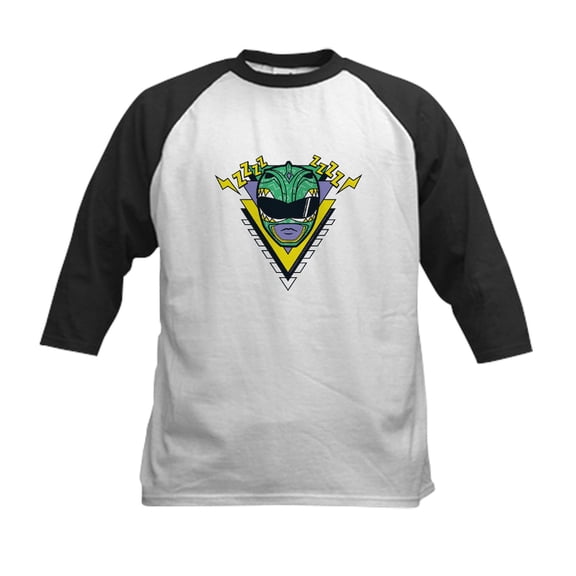 CafePress - Power Rangers Green Ranger Z Kids Baseball T Shirt - Kids Cotton Baseball Jersey, 3/4 Sleeve Shirt