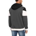 thumbnail image 2 of Men's Hoodies Sweatshirt with Kangaroo Pocket Novelty Color Block Pullover Long Sleeve Drawstring Hooded Tops, 2 of 5