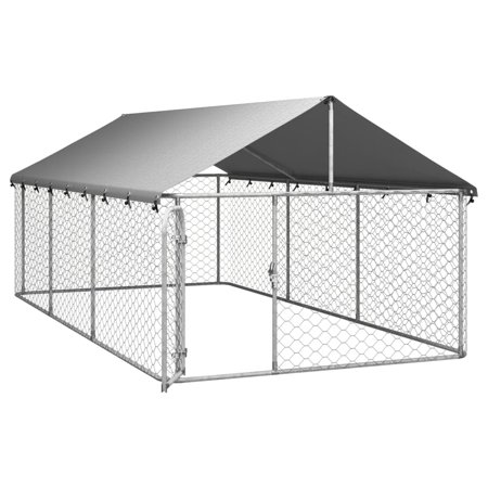 vidaXL 屋外用犬小屋 屋根付き 400x200x150cm動物 ペット用品 ペット用品 犬用品 犬小屋・ドッグラン 代引不可