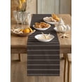 thumbnail image 3 of Dark Brown Line Striped Short Table Runner 36 Inches Long,Farmhouse Brown Stripes Cotton Linen Table Runners Dresser Scarves,Fabric Tabletop Scarf Furniture Cover for Home Dinner Party Decor 13"x36", 3 of 9