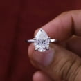 thumbnail image 2 of 1Ct Lab Created Diamond Pear Cut Solitaire Engagement Ring 14K White Gold Plated, 2 of 5