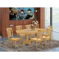 East West Furniture Vancouver 7-piece Wood Dining Room Set in Oak