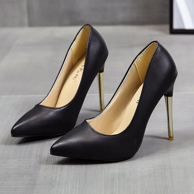 Zapatos de charol de color sólido a la moda para mujer, zapatos de tacón alto con punta estrecha Wmkox8yii hfjk597