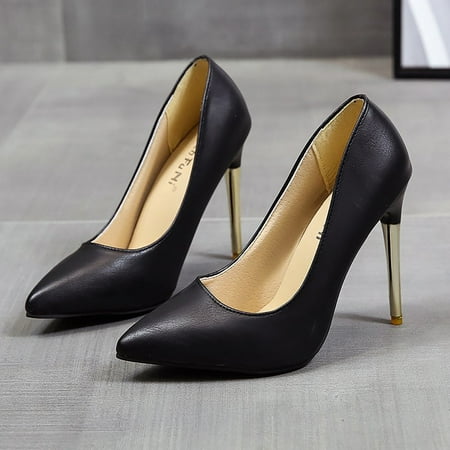 

Women Fashion Soild Color Patent Leather Shoes Pointed Toe High-Heeled Shoes