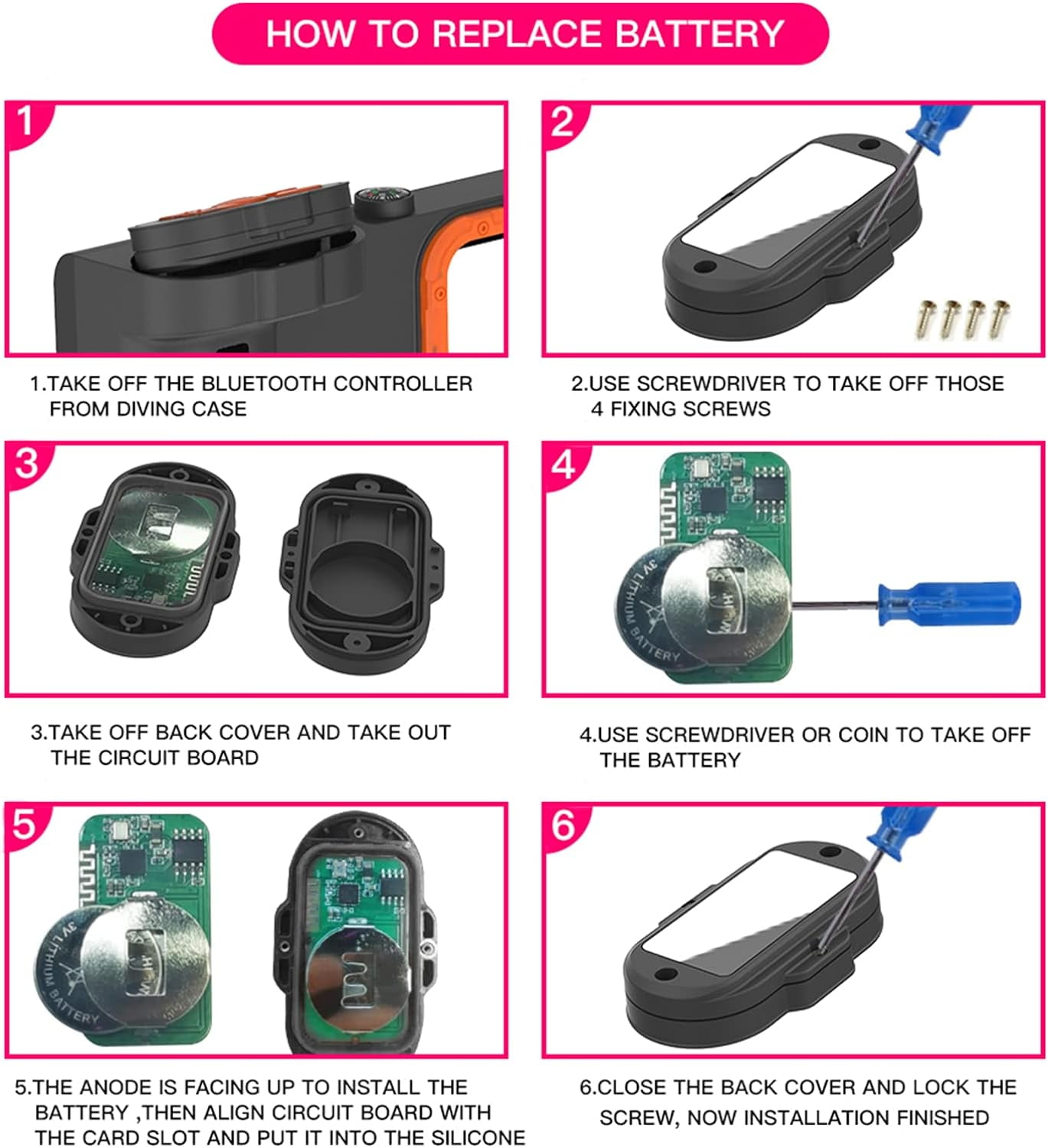 New Updated Extreme Waterproof Underwater Diving, Snorkel Phone Case with Bluetooth Remote Control for All iPhone (Max, Plus, S), Samsung, LG, Google, Android Up to 50Ft, 15M with Lanyard Black&Orange