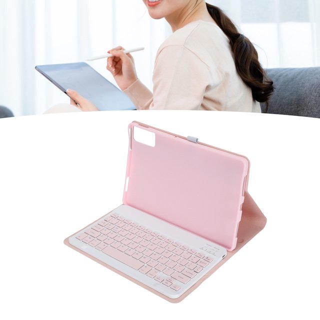 Keyboard Case For Pad SE 11in 2023 Tablet, Detachable Cordless BT Keyboard With PU Leather Folio Cover Stand, For Travel Mobile Office