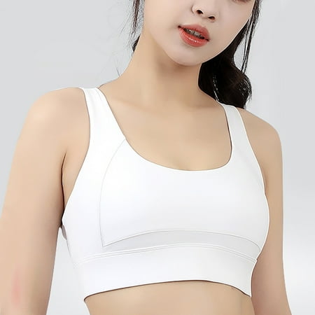 

Yuwull Women s Sports Bras Soild Color Underwear Fitness Yoga Longline Bras Quick-drying Shockproof Vest Running Sports Bra White M Clearance