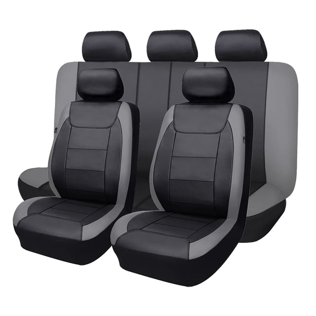 Juego completo de fundas para asientos de coche Flying Banner, resistentes al agua, color gris