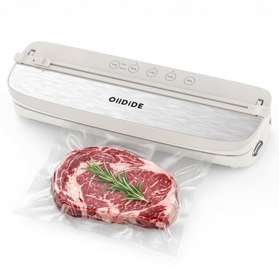 Food Vacuum Sealer Machine with 2 Rolls Food Vacuum Sealer Bags, Food Storage Saver Dry & Moist Food Modes, Led Indicator Lights, Easy to Clean, Compact Design