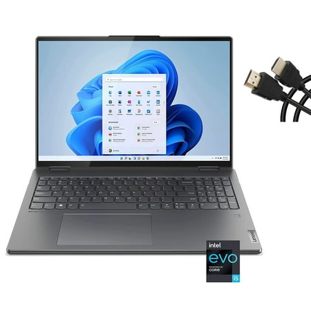 Lenovo Yoga 7i 16 inch 2.5K Touchscreen (2560 x 1600) 2-in-1 Convertible Laptop Computer, Intel Evo Platform, Core i5-1240P, 8GB Memory, 1TB SSD, Backlit Keyboard, Storm Grey
