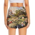 thumbnail image 2 of Lsque American Flag Rose Garden Printed Women's Running Shorts with Liner Pockets,Elastic Quick Dry Workout Athletic Gym Yoga Shorts,Womens High Waist Shorts-Large, 2 of 9