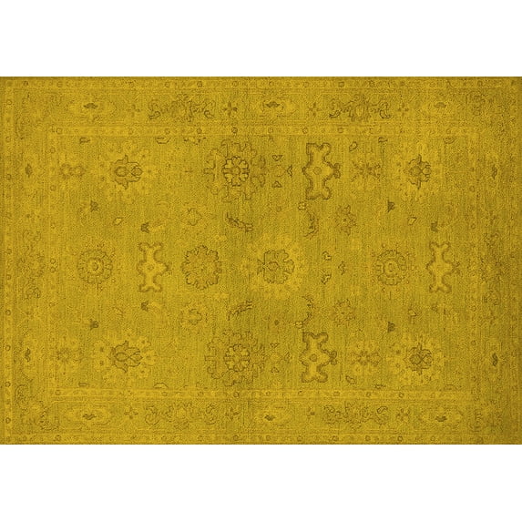 Ahgly Company Indoor Rectangle Oriental Yellow Traditional Area Rugs, 6' x 9'