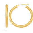 thumbnail image 3 of Women's Welry 31mm Round Tube Hoop Earrings in 14kt Yellow Gold, 3 of 3