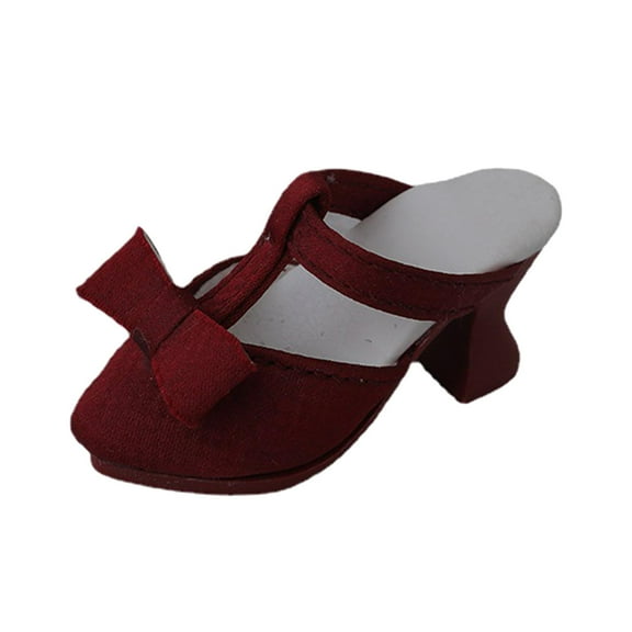 JWQFBC 1/4 BJD Doll Shoes 18 inch Fashion Dress up 1:4 Sacle Princess with Bowknot High Red