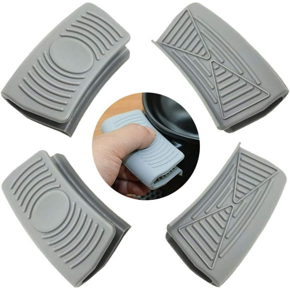 Silicone Handles For Cast Iron Pot Pans, Heat Insulated Cooking Pinch Grips Fit Most Utensils Including Frying Pans Griddles, Non-Slip Easy To Clean For Safe Kitchen Cooking (Gray)