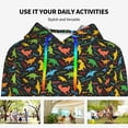 thumbnail image 4 of Wukai Cartoon Dino Print Womens Hoodies Fleece Sweatshirts Long Sleeve Sweaters Pullover Fall Outfits Winter Clothes-Small, 4 of 7