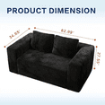 thumbnail image 3 of VEPXXP 63" Corduroy Boneless Cloud Loveseat Sofa, Memory Foam 2-Seater Couch in a Box, Rolled Arms Pillow Back No Assembly Small Sofa for Living Room, Bedroom, Apartment, Black, 3 of 9