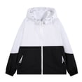 thumbnail image 6 of Mens Golf Hiking Jacket with Hood Windproof Light Weight Windbreaker Outdoor Fishing Raincoat Zipper Pockets Size 3XL White, 6 of 9