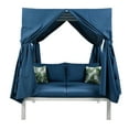 thumbnail image 4 of Harper & Bright Designs Outdoor Patio Sunbed Daybed with Canopy, Metal Frame Outdoor Sunbed with Curtains and Rope Weaving for Courtyard Garden Balcony, Blue, 4 of 13