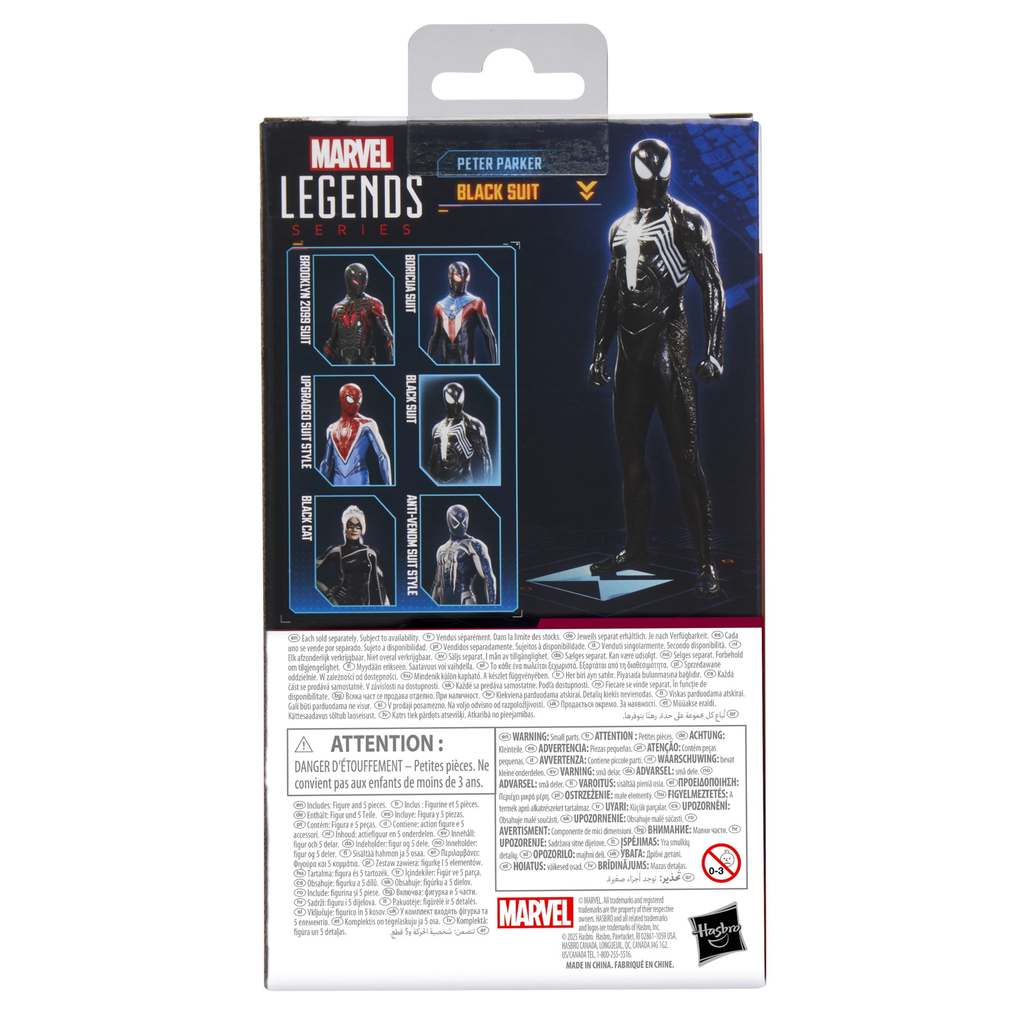 Marvel Legends Series Spider-Man 2 Gamerverse Peter Parker Black Suit 6-Inch Action Figure