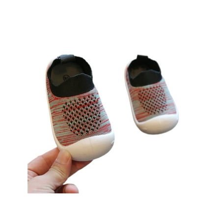 

SIMANLAN Toddler Flats First Walker Sneakers Knit Upper Sock Sneaker Sport Lightweight Walking Shoes School Breathable Black Style A 8C