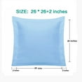 thumbnail image 2 of Organictune Brushed Microfiber Euro Pillow Shams Set of 2, 26 x 26 Soft and Breathable Square Pillow Cases, Sky Blue, 26"×26", 2 of 5