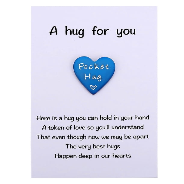 Tarjeta de felicitación MIXJOY Pocket Hug Token con tarjeta azul